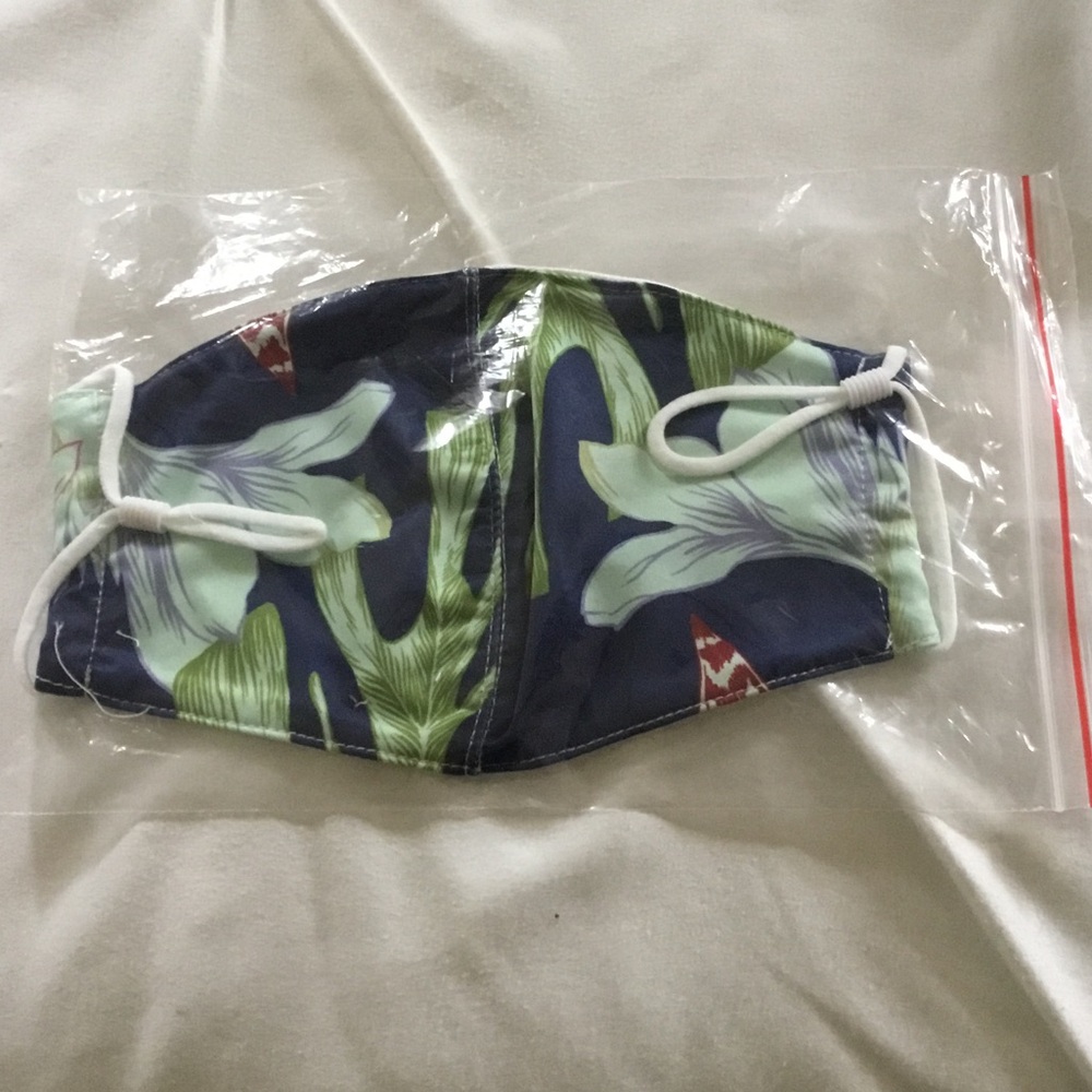 Jean Pierre Klifa-Floral Blue and Green Face Mask